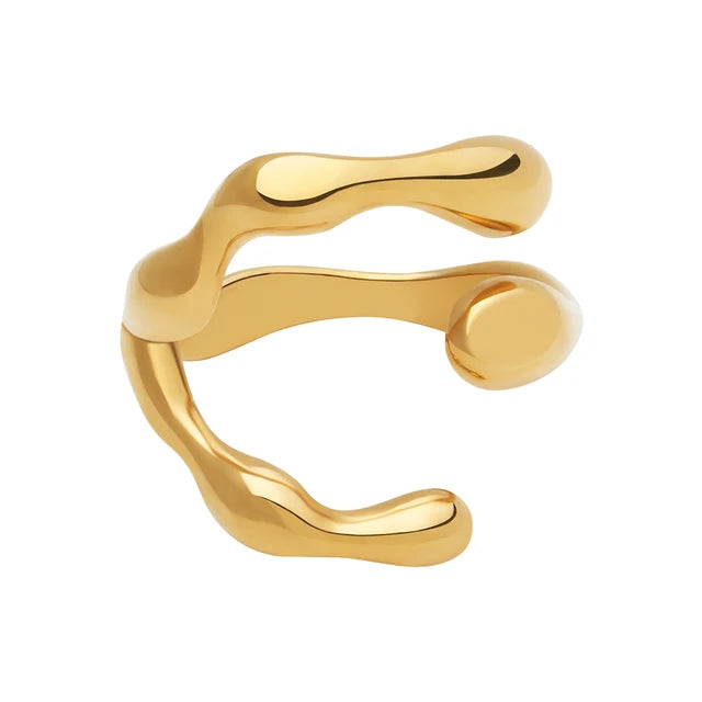 Y Shape Open Ring For Women Gold Color Stainless Stee Fashion Jewelry Rings Office