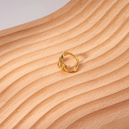 Y Shape Open Ring For Women  Gold Color Stainless Stee Fashion Jewelry Rings Office