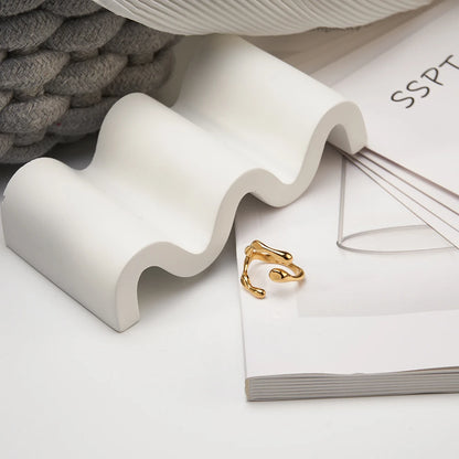 Y Shape Open Ring For Women  Gold Color Stainless Stee Fashion Jewelry Rings Office