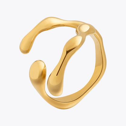 Y Shape Open Ring For Women  Gold Color Stainless Stee Fashion Jewelry Rings Office