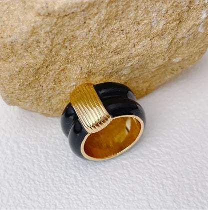 Luxury Brass Stackable Enemal Rings Women Man Punk Style Fashion Designer Jewelry